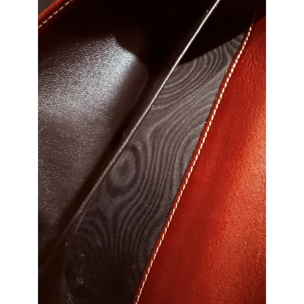 Vintage Gucci Red Leather Button Snap Wallet Authentic Made In Italy - Picture 7 of 11
